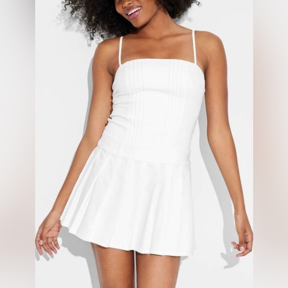 Women’s  Drop Waist Mini Sundress White XS
